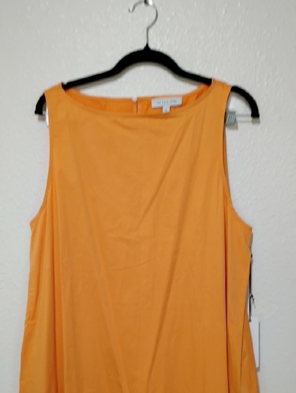 Willow Sleeveless Orange Midi Dress with Gathered Hem - Picture 4 of 6